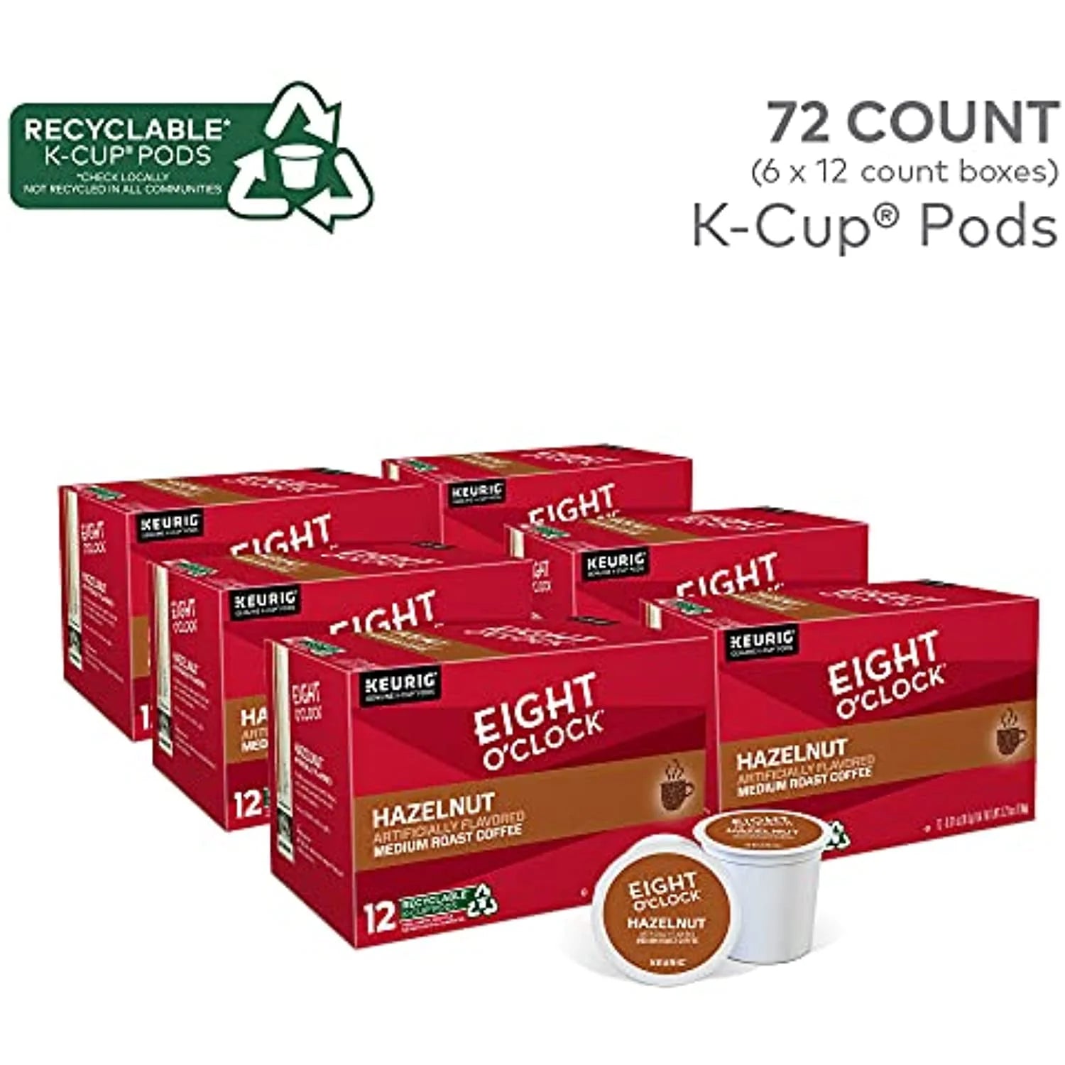 Hazelnut Medium Roast Coffee K-Cup Pods, 72 Count H341482