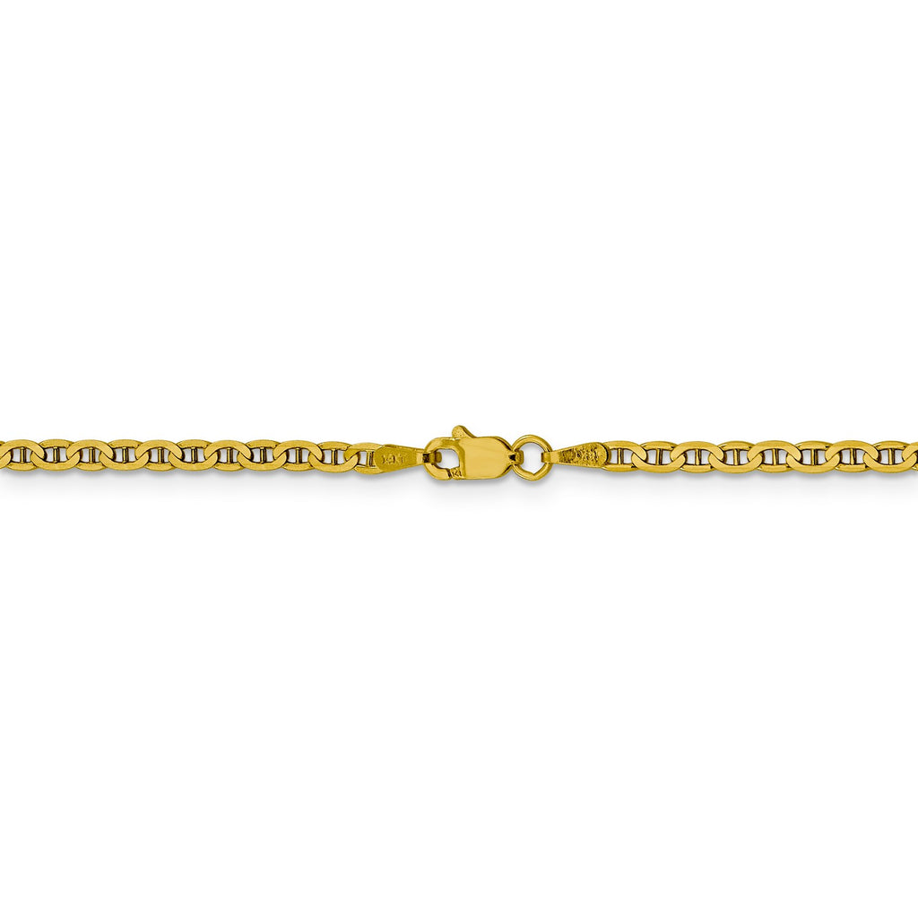 14k Yellow Gold Anchor Chain Necklace G334