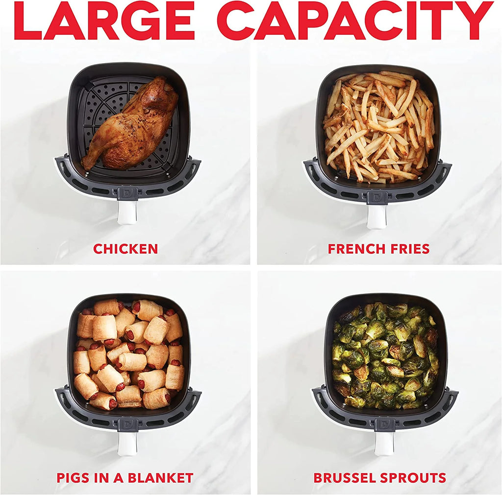 White 2.6Qt Electric Air Fryer Oven Cooker with Non Stick Fry Basket G3910