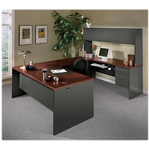 Mahogany Charcoal Left Return Desk Z207