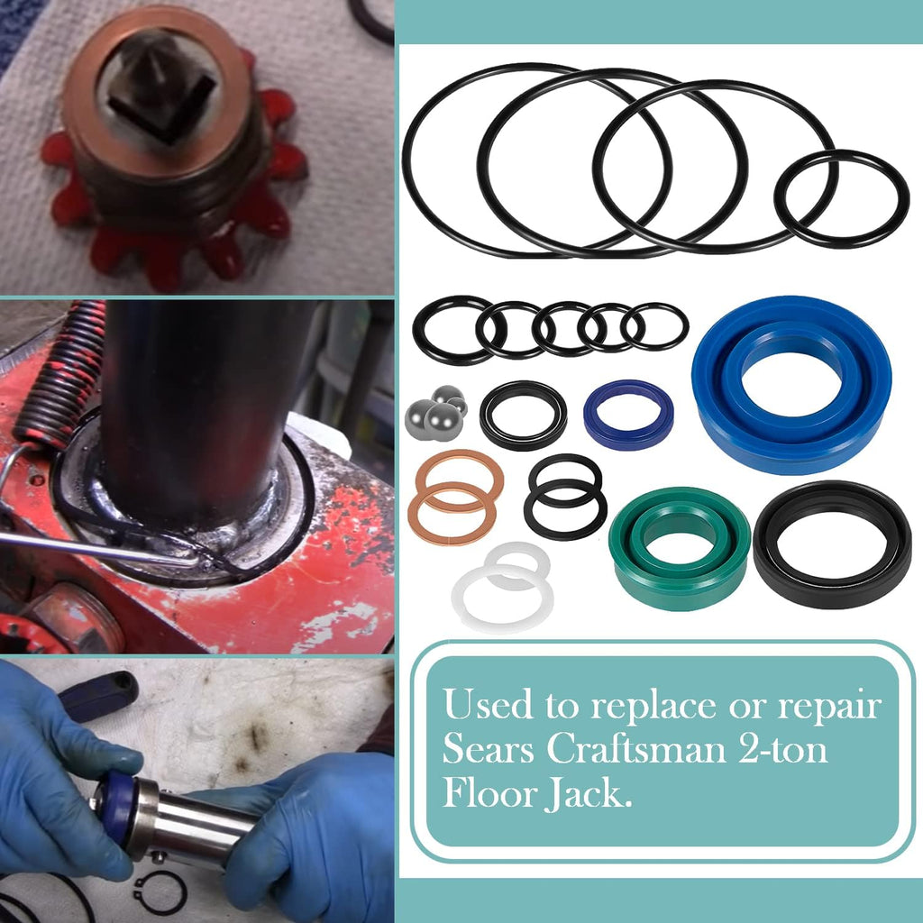 Seal Replacement Kit for Craftsman Floor Jack, 2 Ton, 59 PCS, Pack of 2 I786657