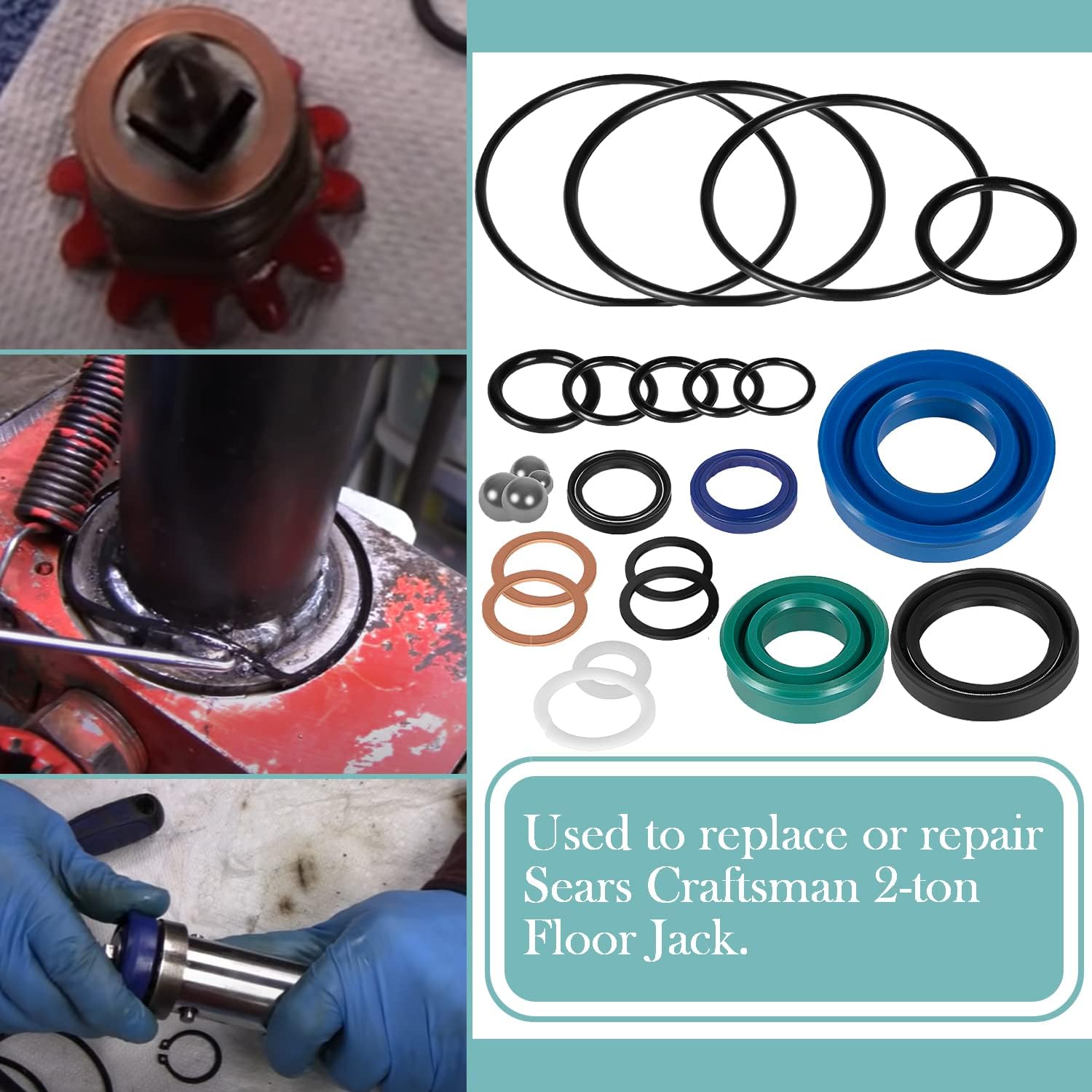 Seal Replacement Kit for Craftsman Floor Jack, 2 Ton, 59 PCS, Pack of 2 I786657