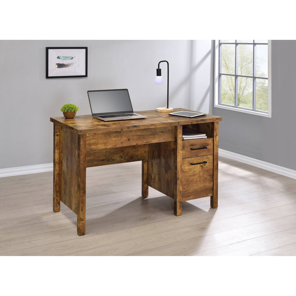 Antique Nutmeg Lift Top Office Desk E46490