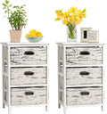 3 Fabrics Storage Drawer Units with Wood Frame Dresser Cabinet F247129