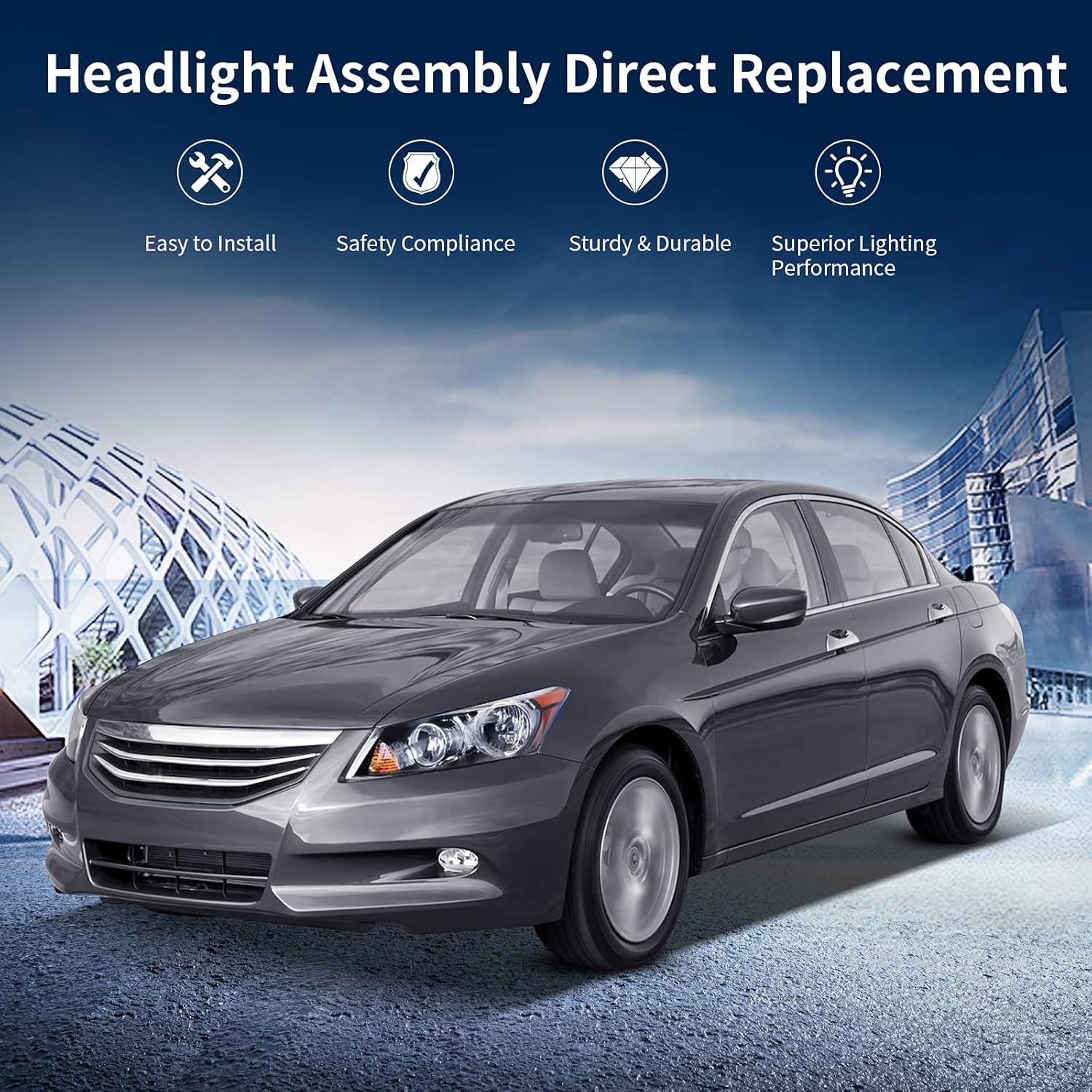 Headlight Assembly for 2008-2012 Accord 4-Door Sedan O587759