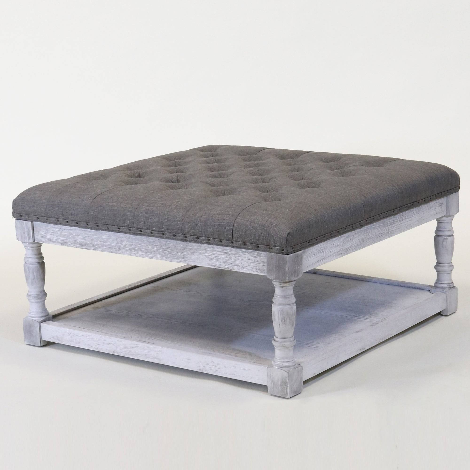 Tufted Textile Shelved Ottoman D91467