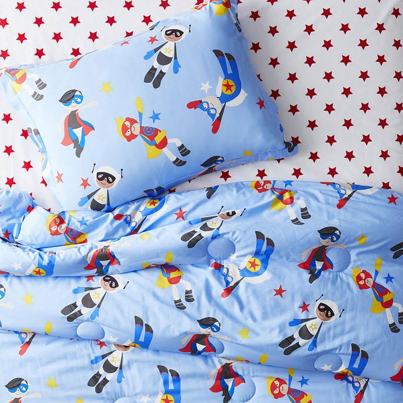 Red Organic Cotton Queen Duvet Cover Set S909