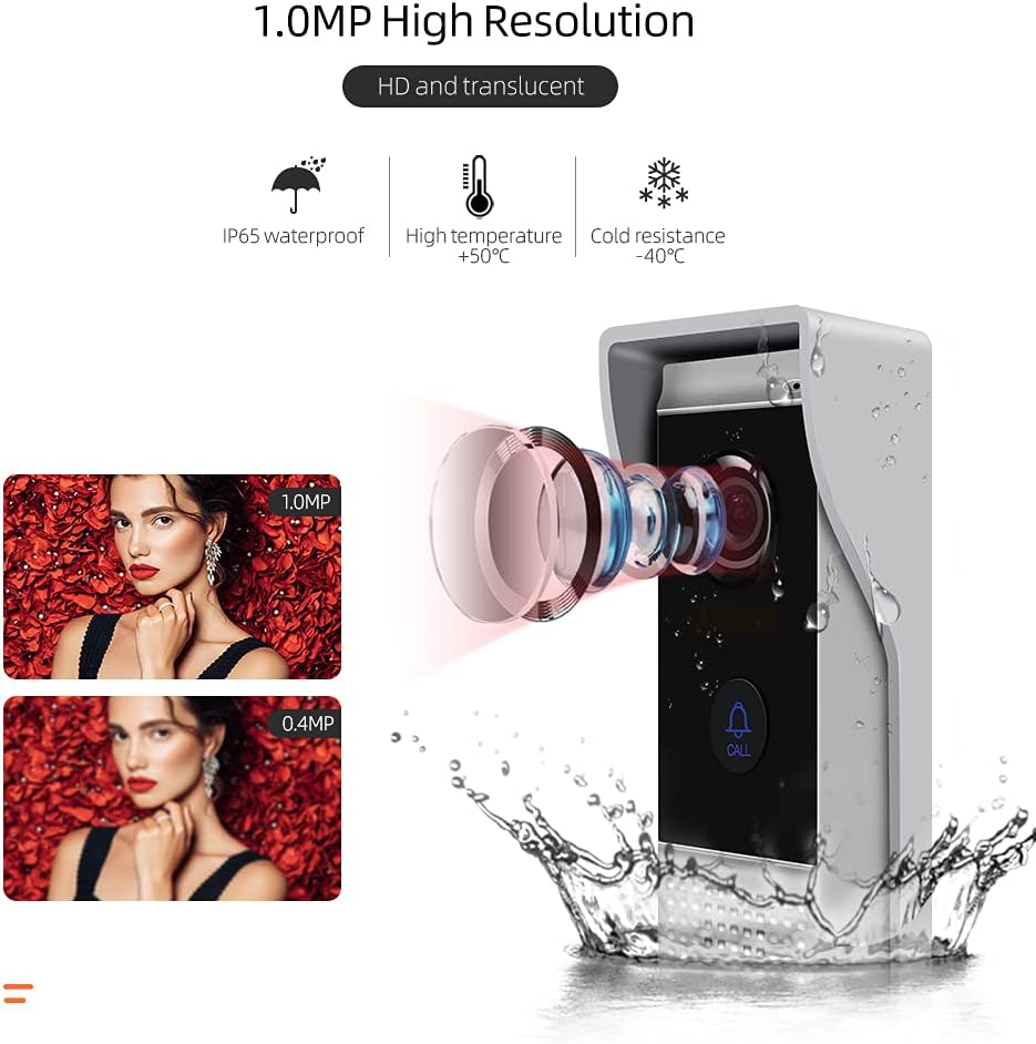 Video Door Phone Doorbell 4-Wired 7 Inch AHD Wi-Fi Intercom System with 720P Camera F956125