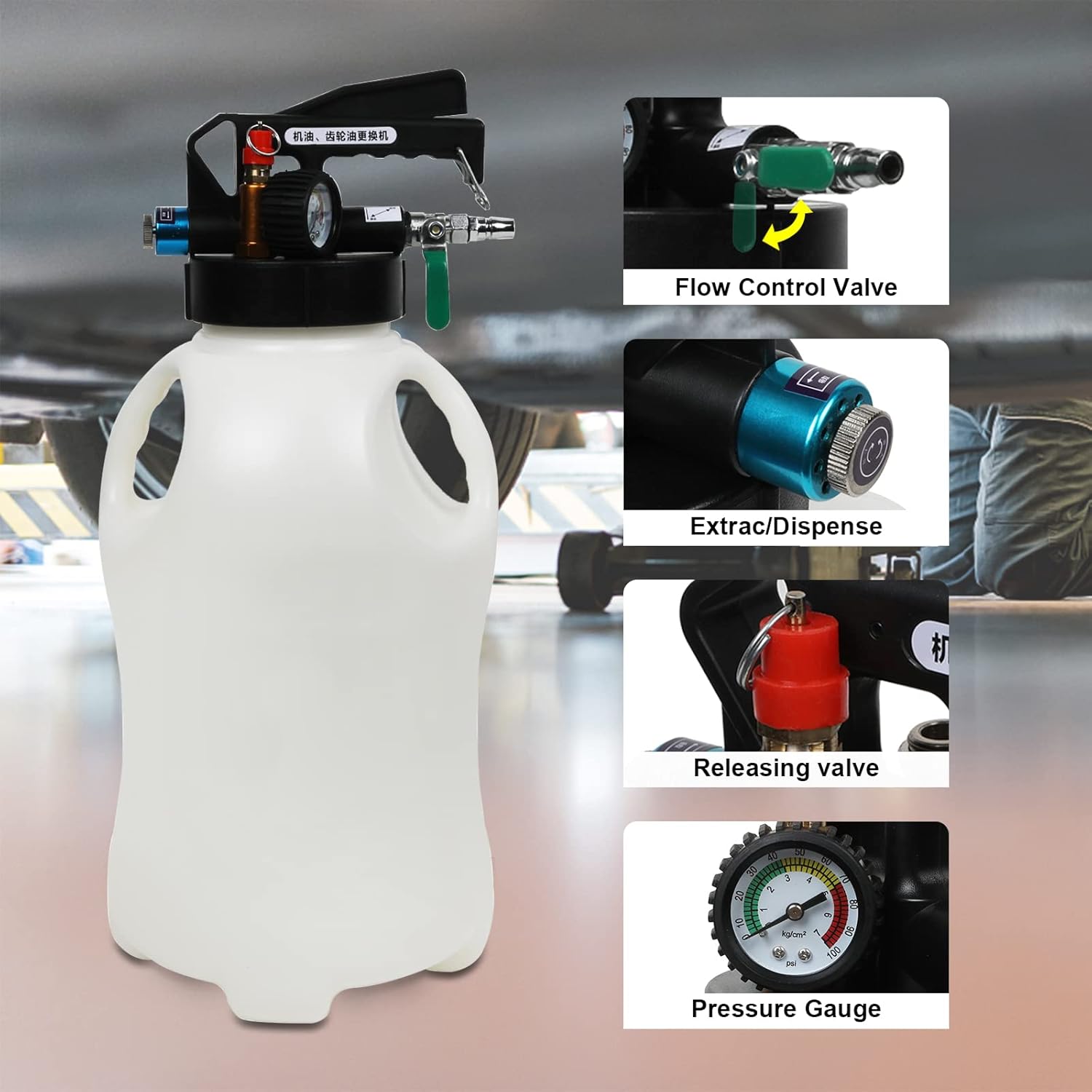 10L Manual Automatic Transmission Fluid Refill Pump Set with 20 PCS Adapters P89505