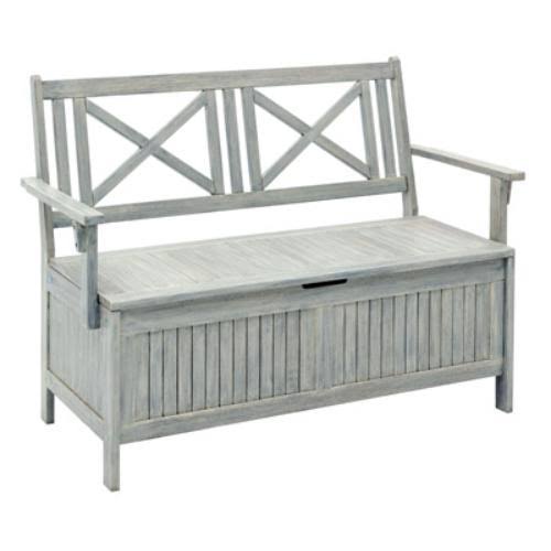 Hardwood Storage Bench, Gray, 4-ft. W664924