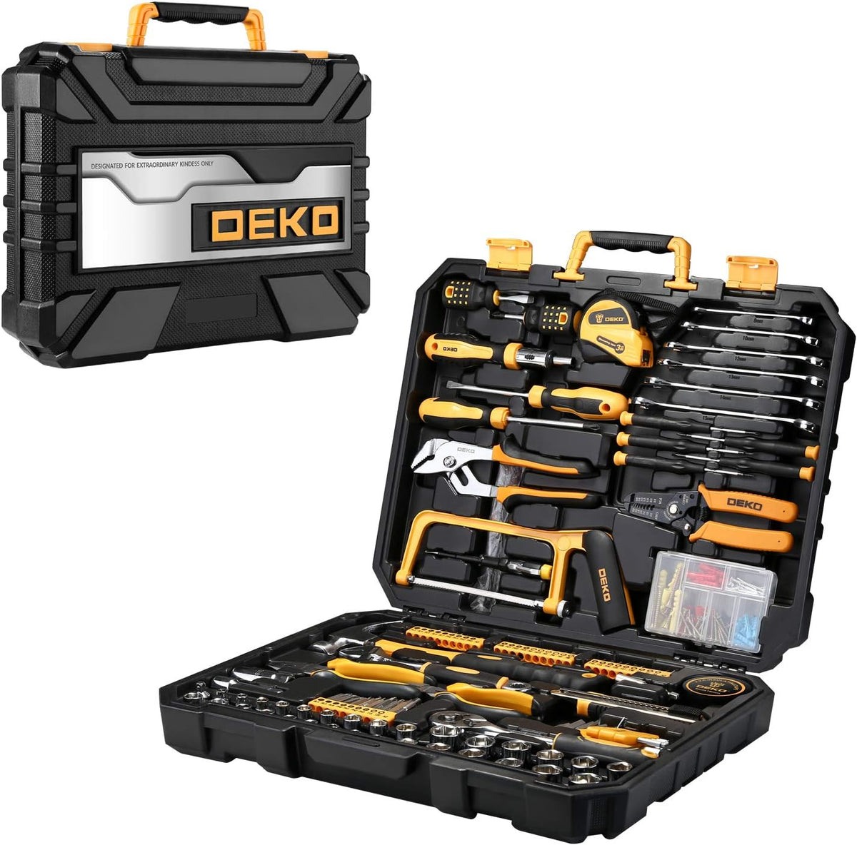 198 Piece Home Repair Tool Kit with Plastic Toolbox P811