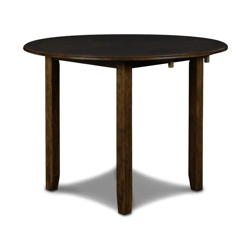 Solid Wood Drop Leaf Dining Table with 2 Chairs in Brown V26817