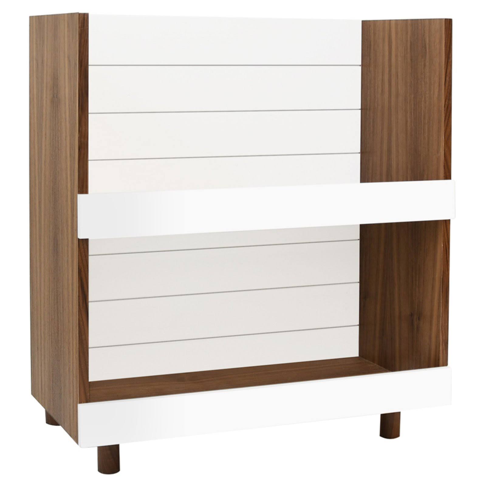 Kids Bookcase Walnut White L603