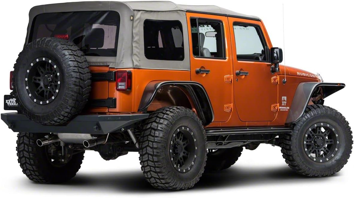 Textured Black Rubi Rails Compatible with 07-18 Jeep Wrangler JK 4-Door Y163