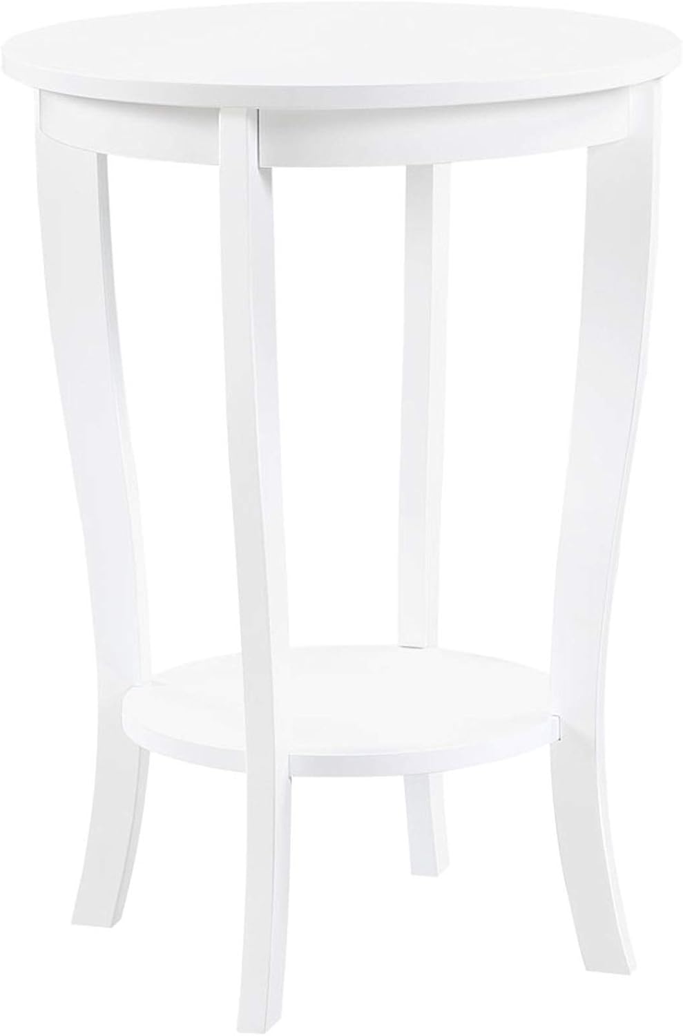 White Round End Table Y9442
