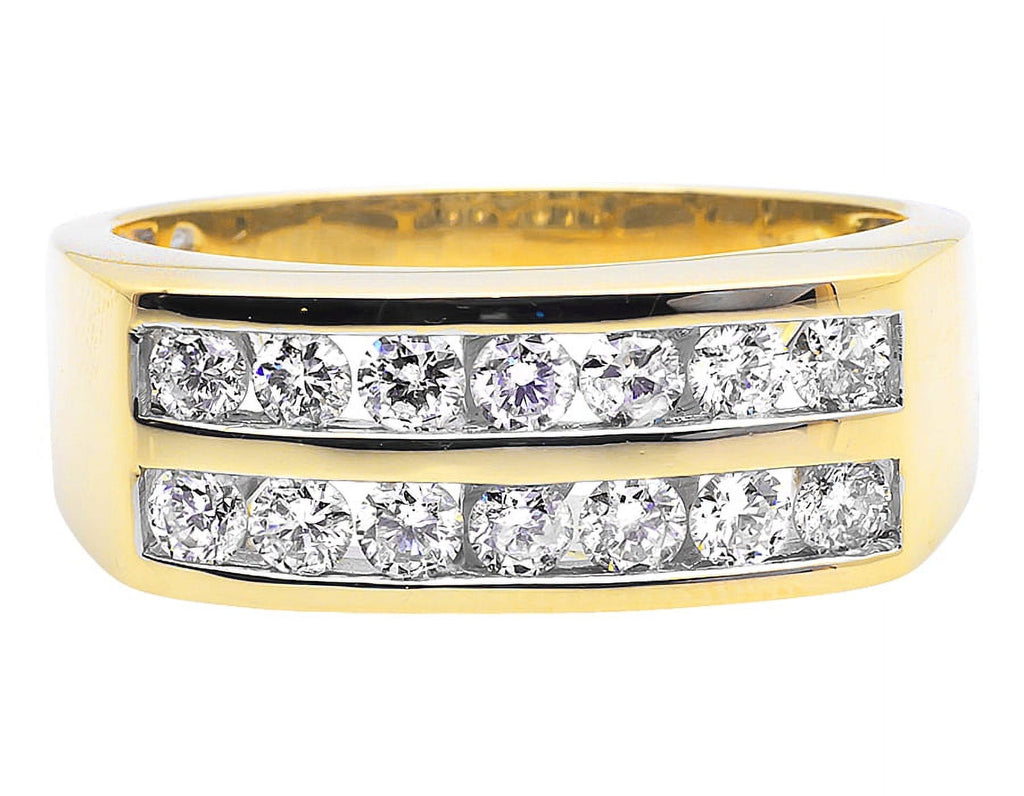 14K Yellow Gold Diamond Mens Band W365642