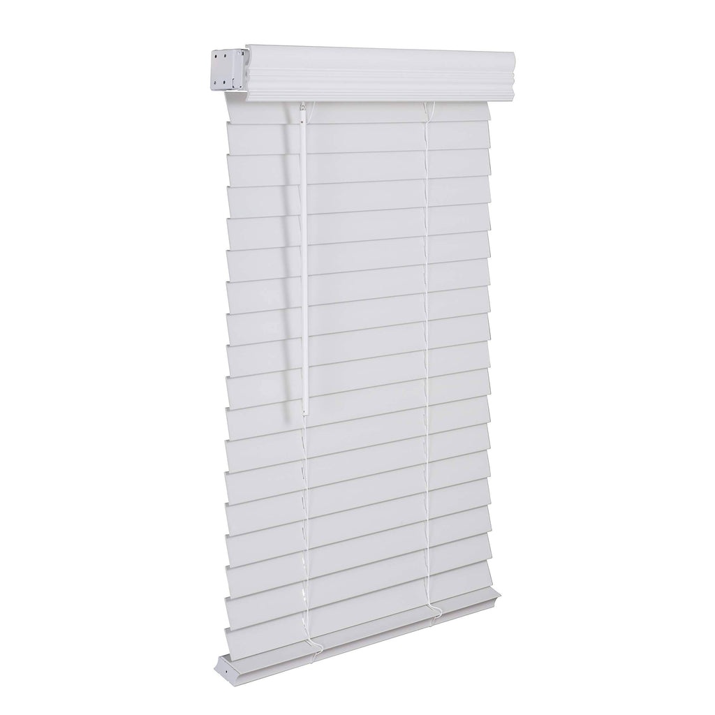 2x22 Cordless Faux Wood Blind White X53814