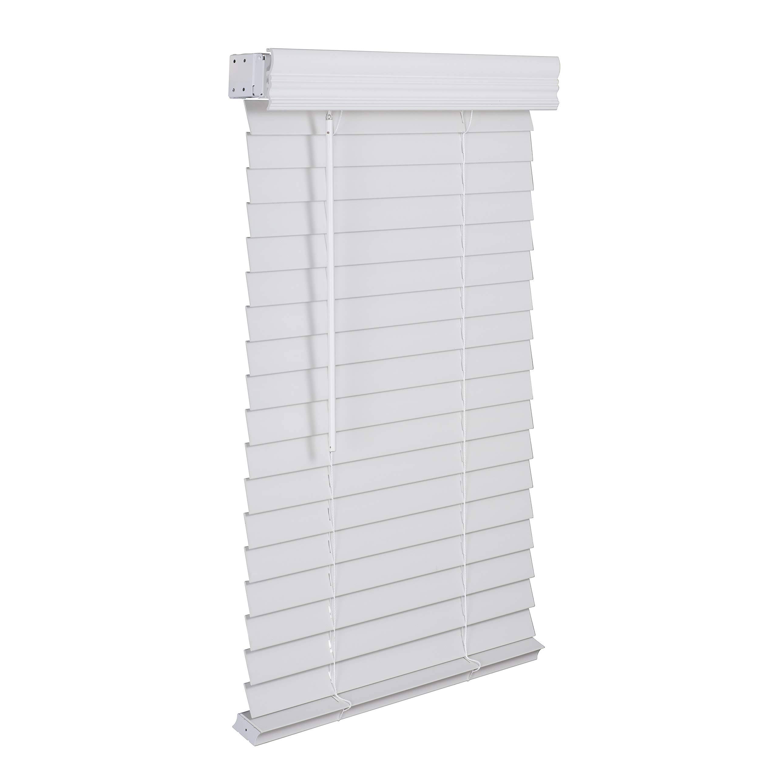 2x22 Cordless Faux Wood Blind White X53814
