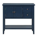 Navy Console Table with 2 Drawers, 1 Cabinet and 1 Shelf N951