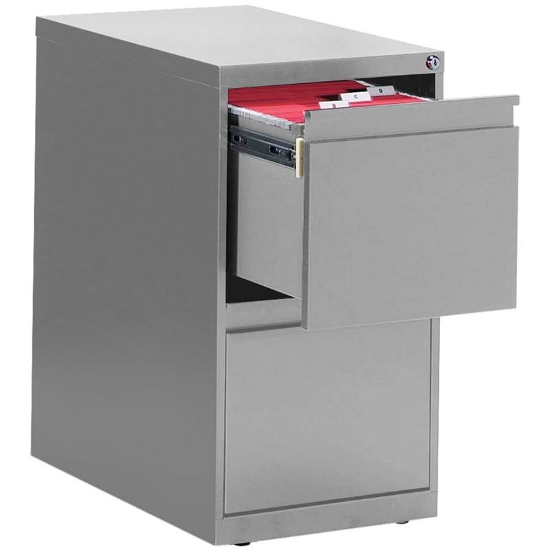 Light Grey 2 Drawer Vertical Metal File Cabinet L5604