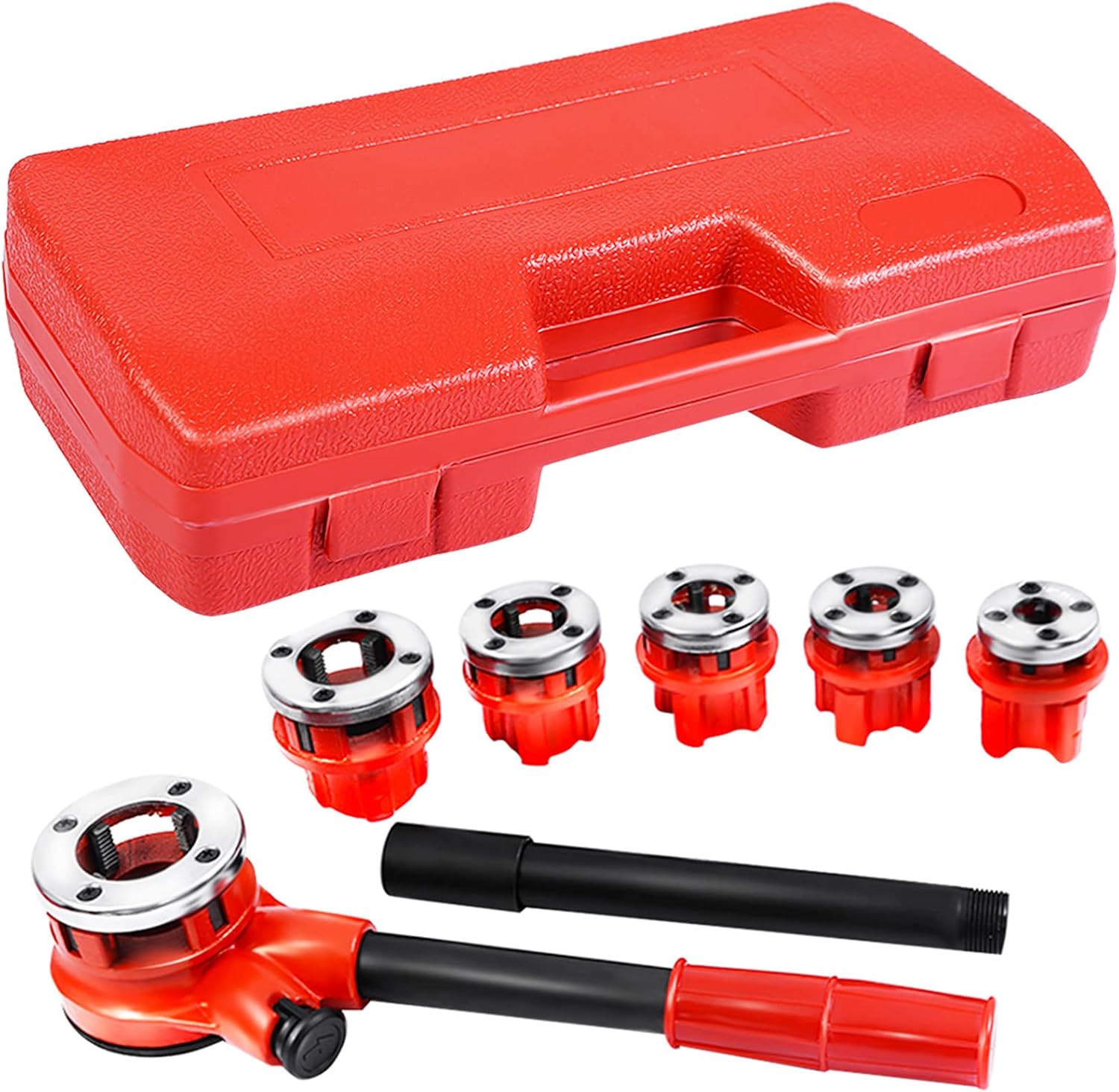 Ratchet Pipe Threader Kit with 6 Dies and Storage Case S8715