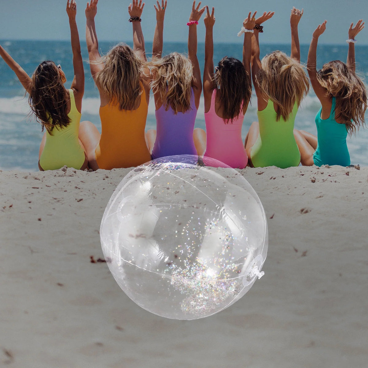 Inflatable Sequin Ball Toys for Toddlers Beach Balls Children Giant Pool Party Q960635