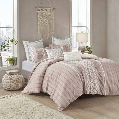 Blush King Duvet Cover Set with 2 King Shams P476262