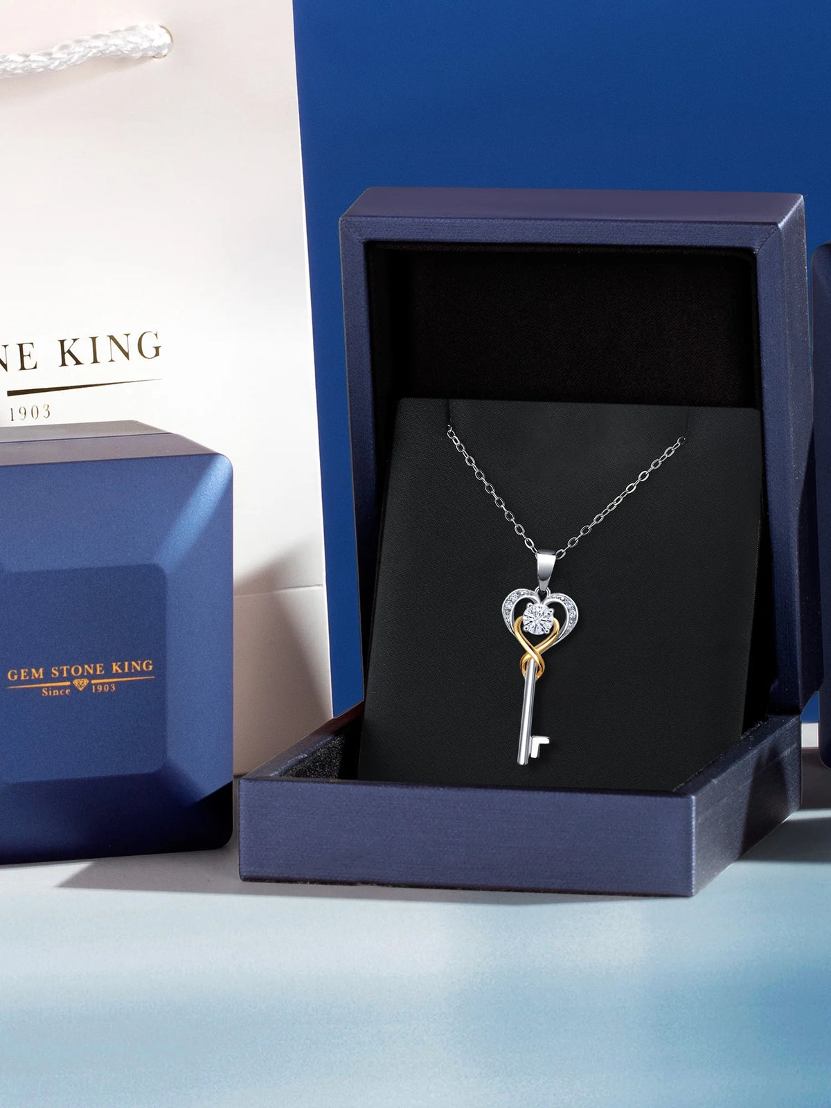 Heart and Key Pendant Necklace with 18 inch Chain C251