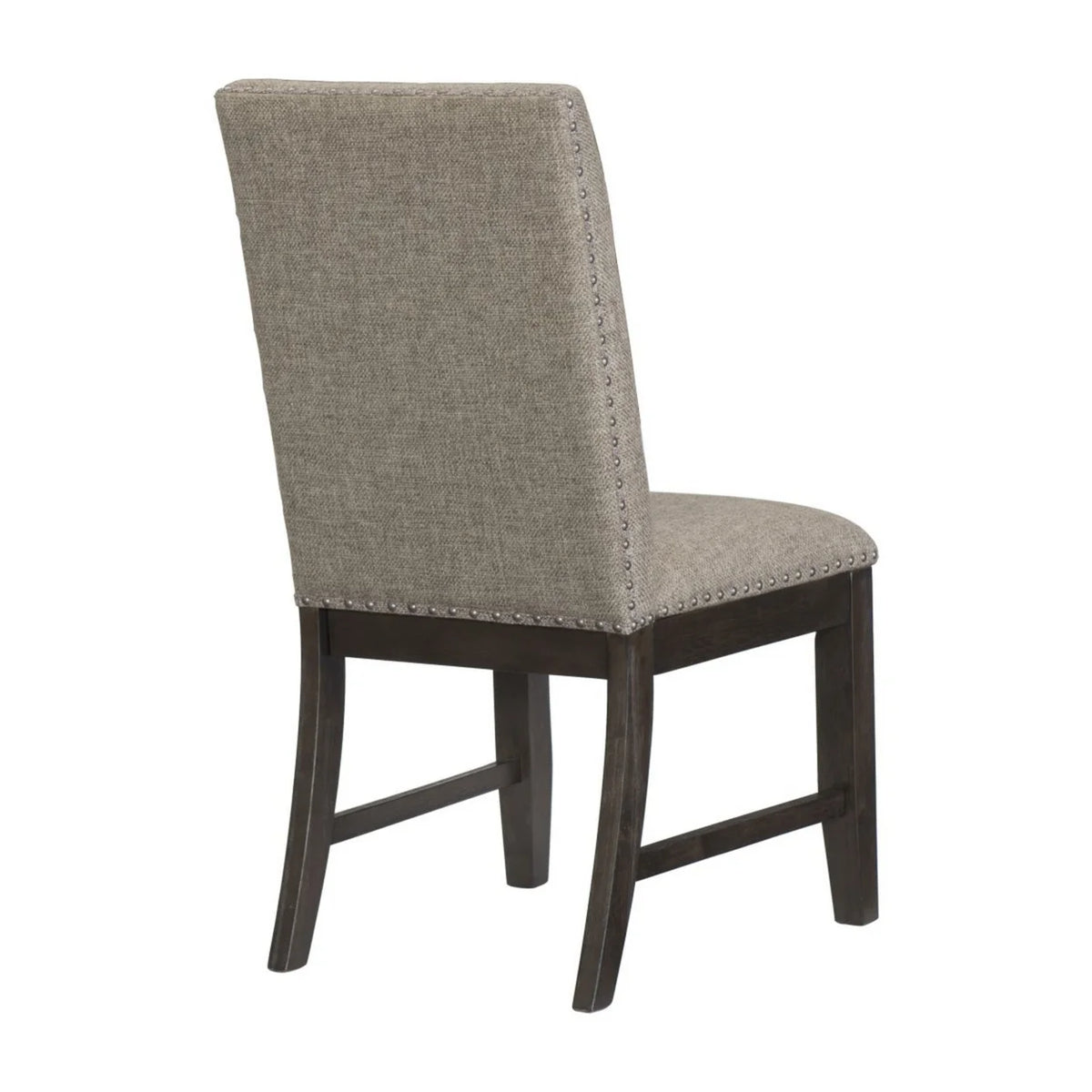 Brown Fabric Padded Side Chair with Nailhead Trim T657