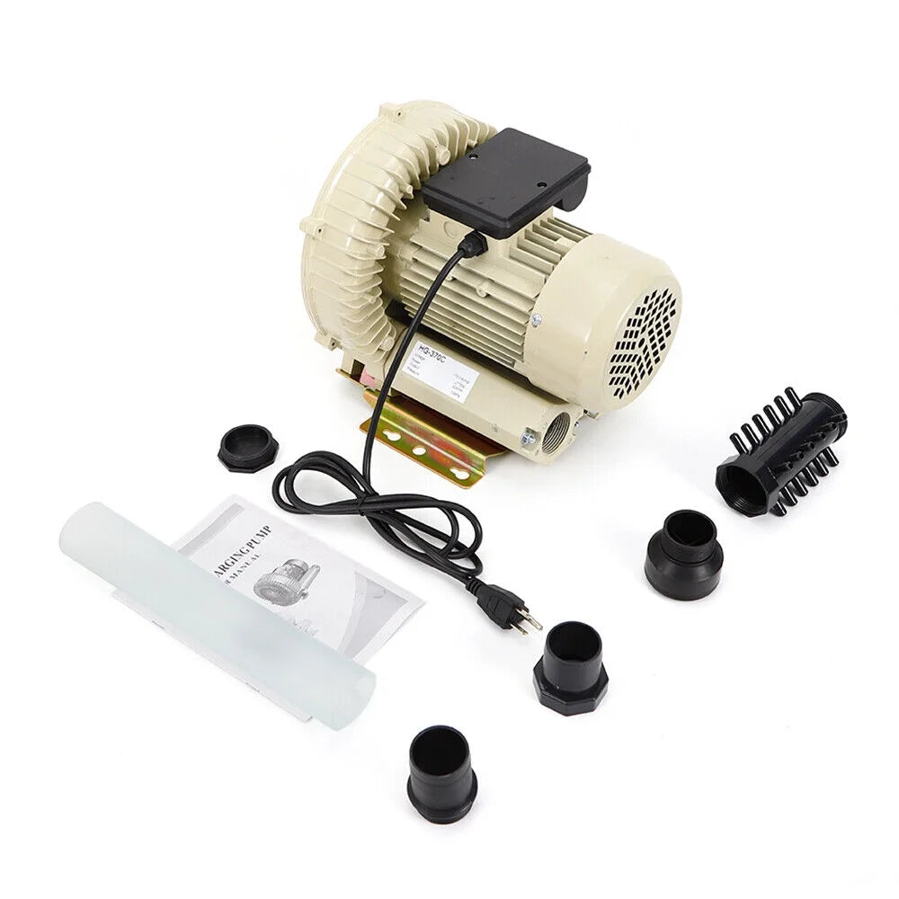 110V 370W Commercial Air Pump Aquarium Hydroponics Aquaculture Fish Tank Pond Blower C785