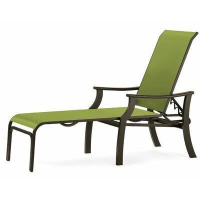 Textured Beachwood Lime Reclining Chaise Lounge I9680