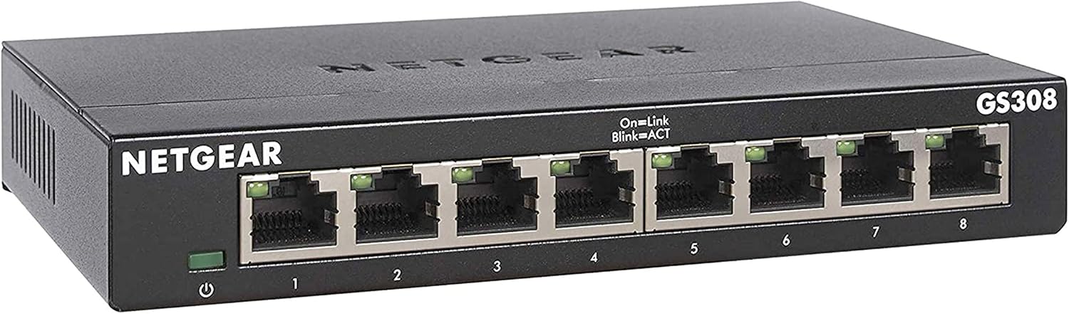 Black 8-Port Gigabit Ethernet Plus Switch Pack of 2 U810196