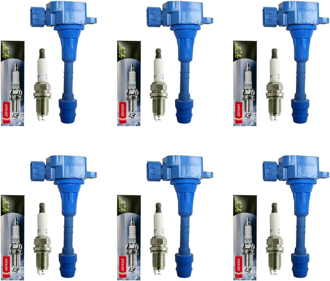 Set of 6 Platinum TT Spark Plug PKH16TT + 6 Ignition Coils S21381