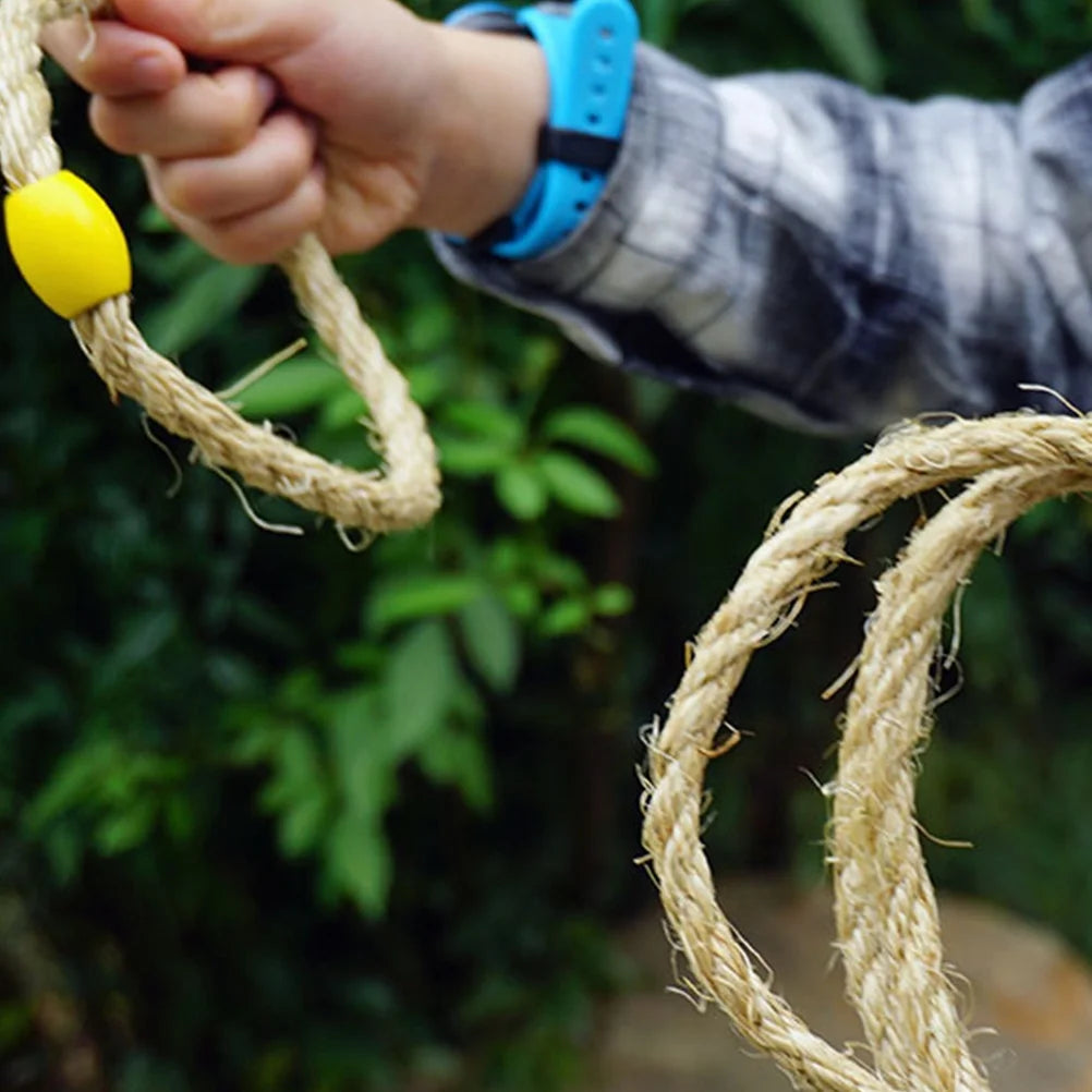 50 PCS Natural Rope Throwing Toss Rings Toy M38351