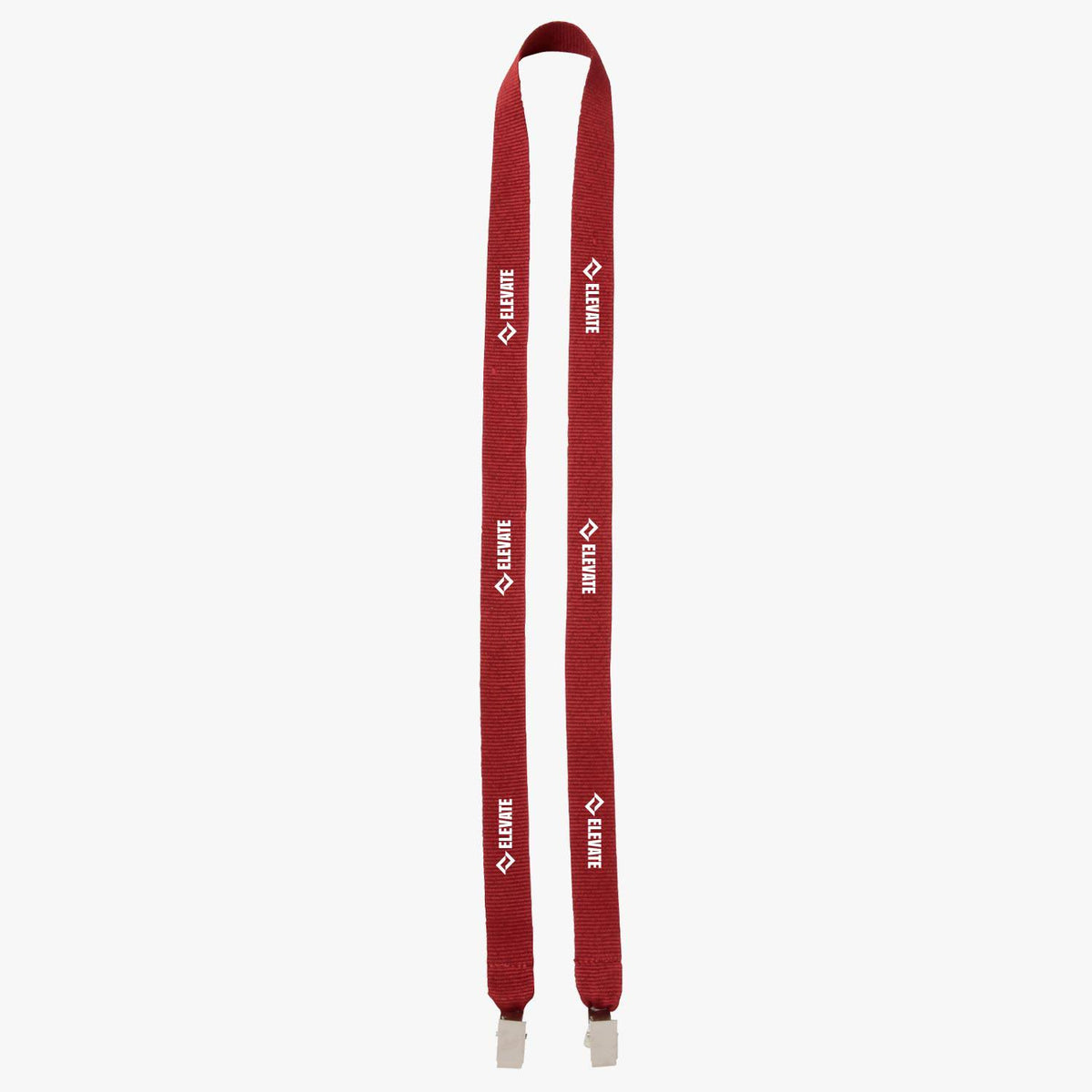 Maroon Polyester Lanyard with Double Bulldog Clip D766871