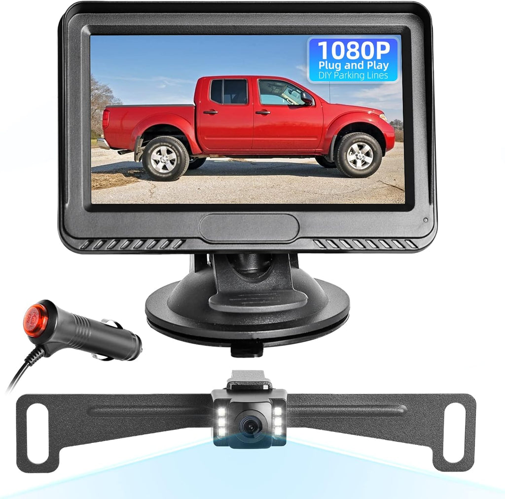 1080P Backup Camera with Monitor Kit Waterproof Night Vision S1491