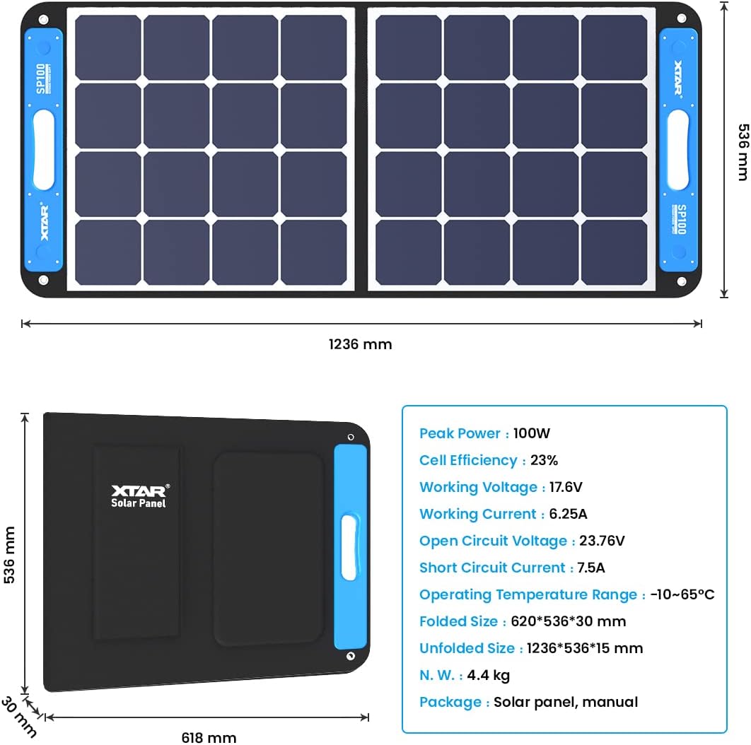100W Portable Foldable Solar Panel U588791