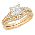 18K Yellow Gold Princess Cut Diamond Engagement Ring V279205