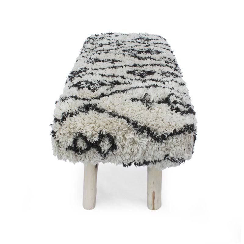 Black Cotton Rectangular Bench S9880