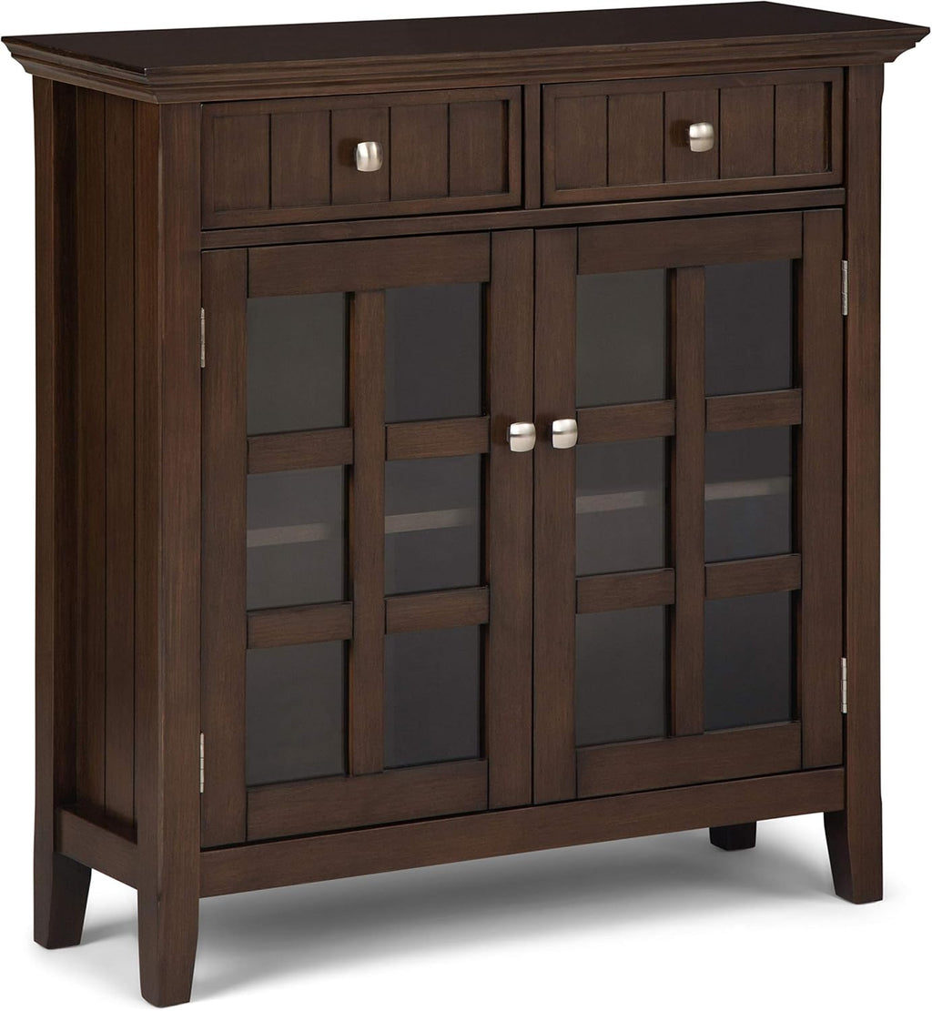 Solid Wood Storage Cabinet with 2 Drawers and 2 Doors X755473