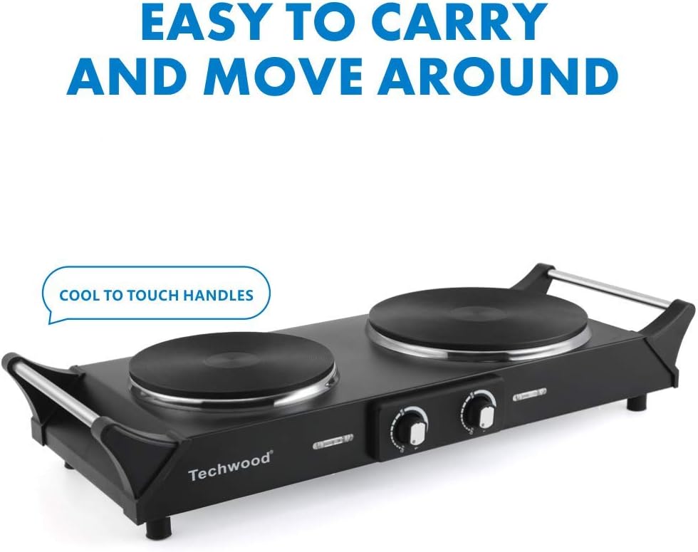 1800W Double Burner Hot Plate with Adjustable Temperature J3599