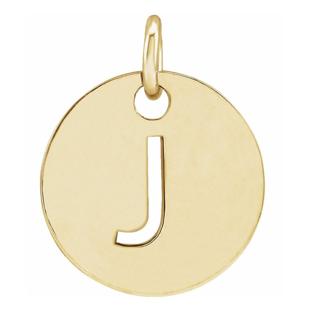 14k Yellow Gold Initial Disc Pendant Necklace G96267