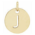 14k Yellow Gold Initial Disc Pendant Necklace G96267