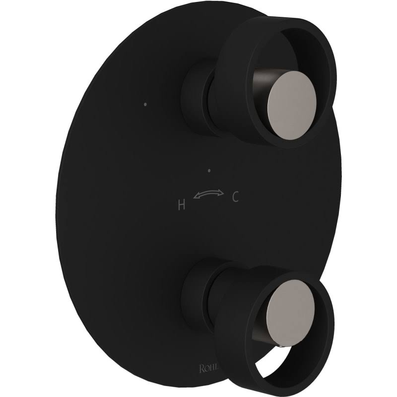 Matte Black/Satin Nickel Thermostatic Trim with Diverter X5898