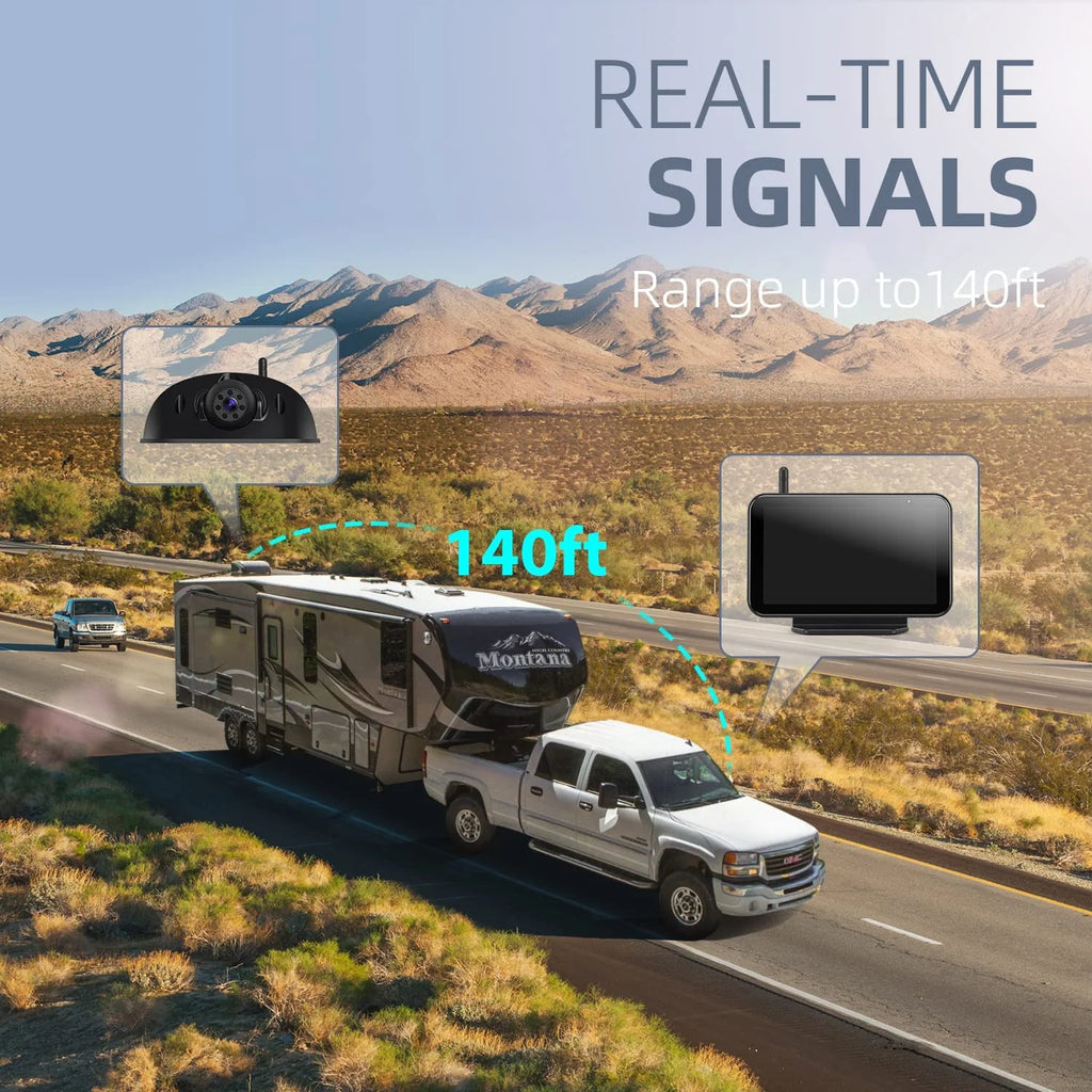 Wireless Backup Camera 1080P 5'' HD Monitor IP69K Waterproof L56871