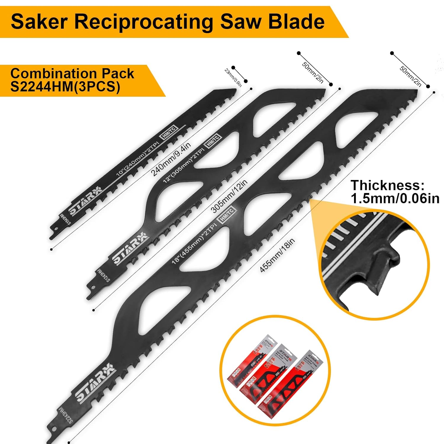 1/2" Universal Shank Tungsten Carbide Saw Blades (3pcs) Pack of 2 P889703