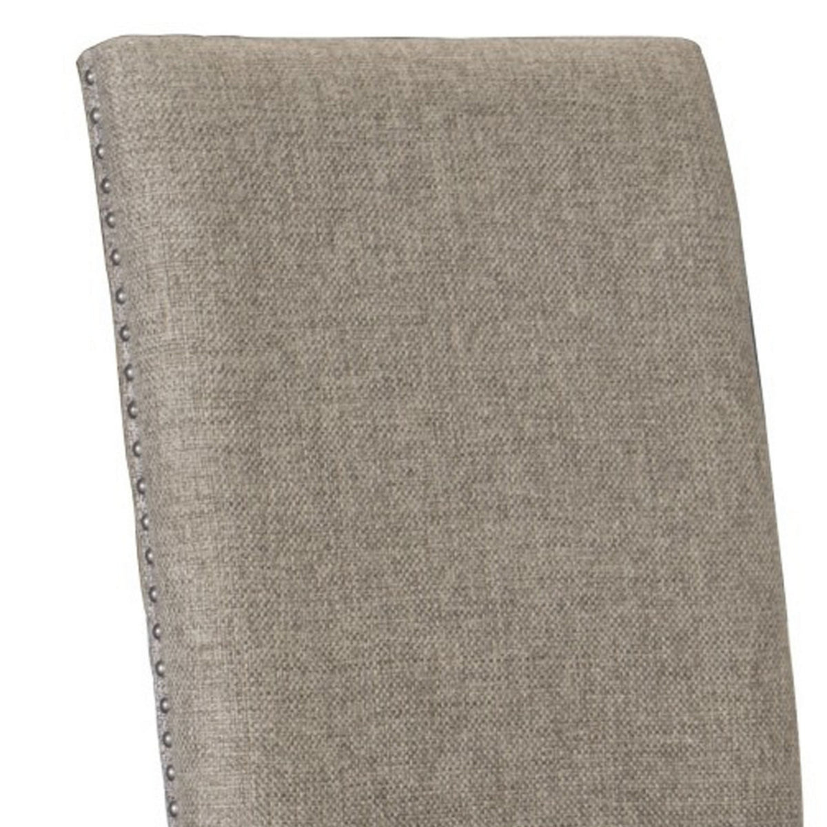 Brown Fabric Padded Side Chair with Nailhead Trim T657