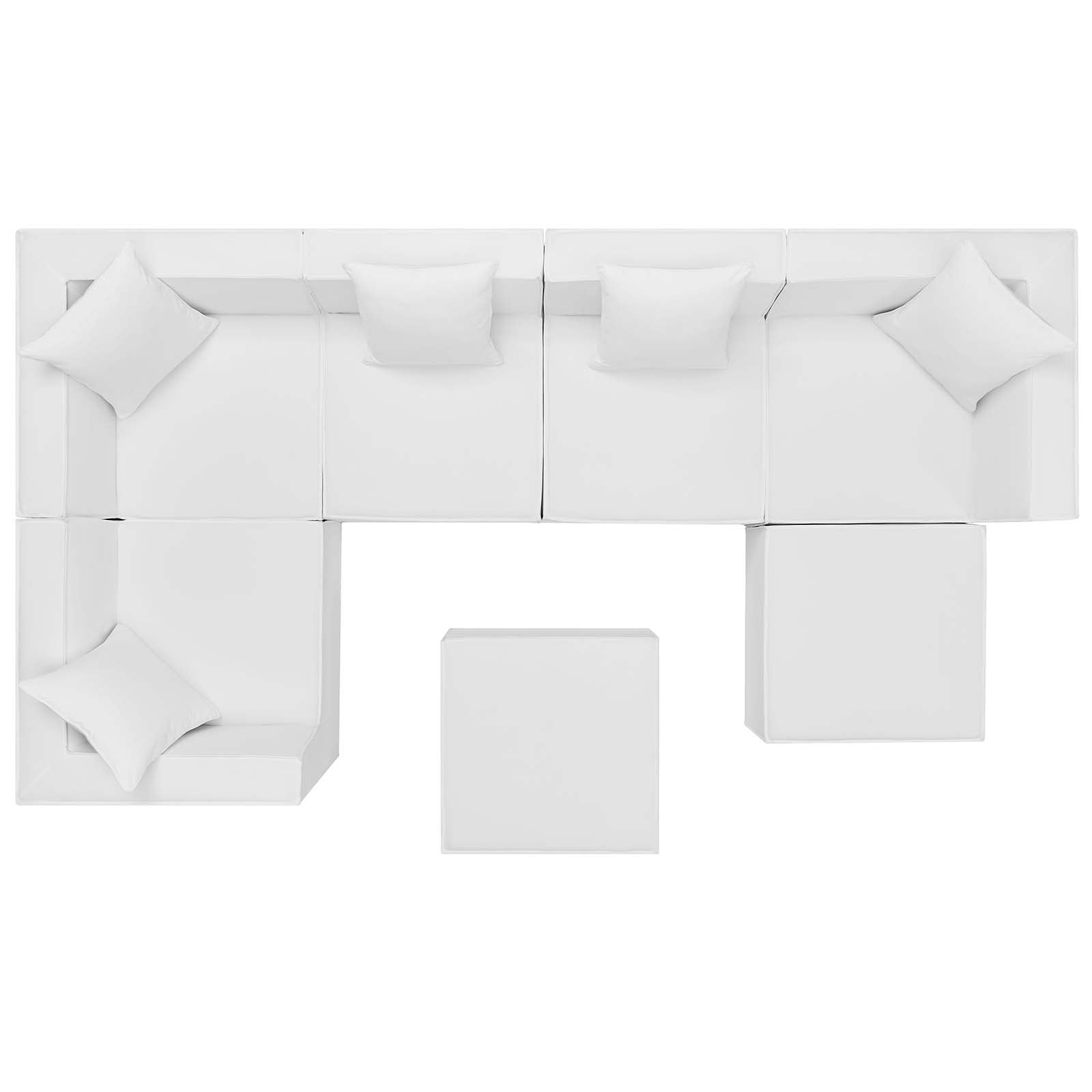7-Piece White Upholstered Sectional Sofa G959