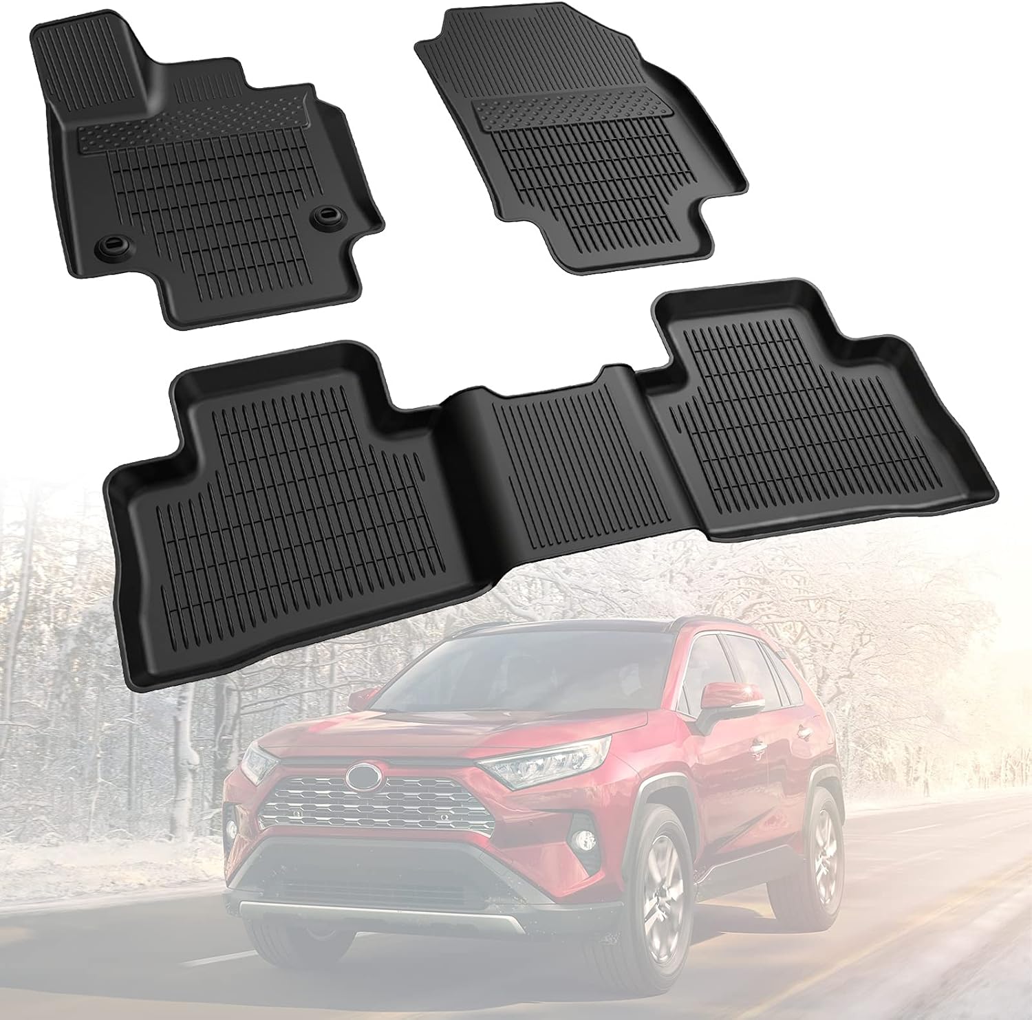 Black Heavy Duty Cargo Liner Trunk Mat for RAV4 P6960