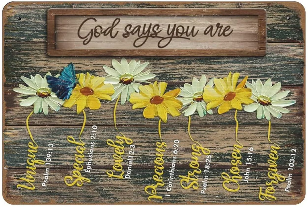 Vintage Daisy Flower Metal Tin Sign 8"x12" M357908